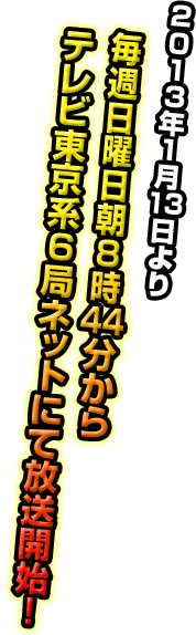 2013年1月13日より毎週日曜日朝8時44分からテレビ東京系6局ネットにて放送開始！